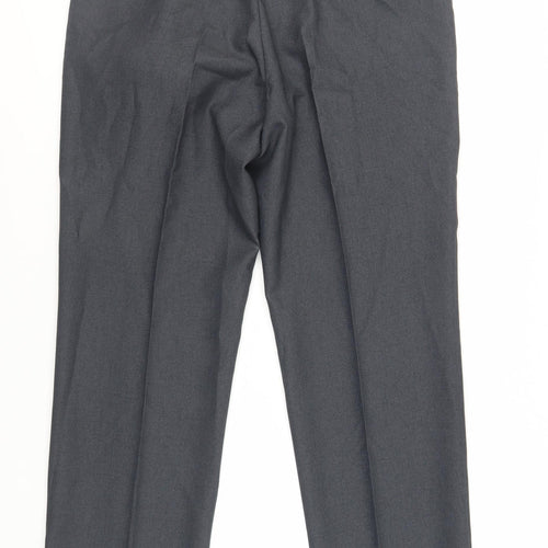 Greenwoods Mens Grey Polyester Dress Pants Trousers Size 38 in L30 in Regular Zip