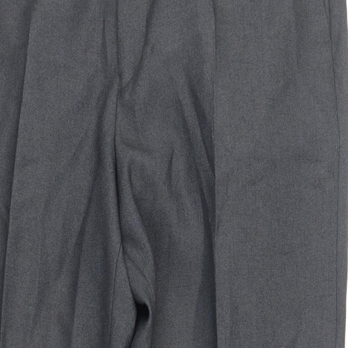 Greenwoods Mens Grey Polyester Dress Pants Trousers Size 38 in L30 in Regular Zip