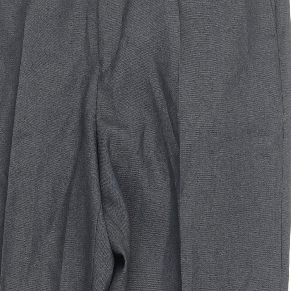 Greenwoods Mens Grey Polyester Dress Pants Trousers Size 38 in L30 in Regular Zip