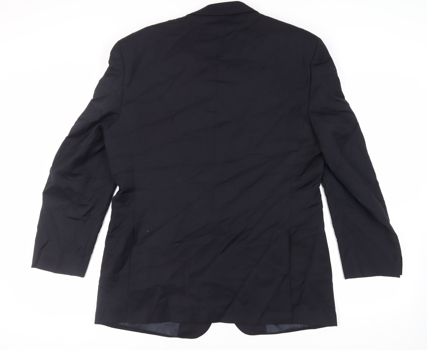 Terry de Havilland Mens Black Wool Jacket Blazer Size 44 Regular
