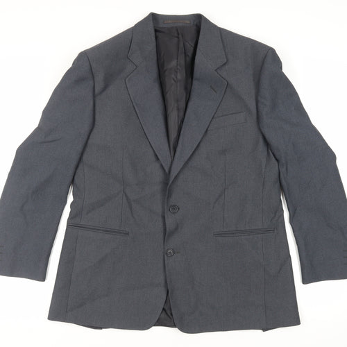 Greenwoods Mens Blue Polyester Jacket Suit Jacket Size 42 Regular
