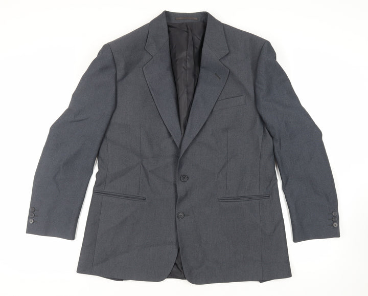 Greenwoods Mens Blue Polyester Jacket Suit Jacket Size 42 Regular