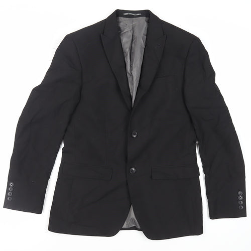 NEXT Mens Black Polyester Jacket Suit Jacket Size 36 Regular