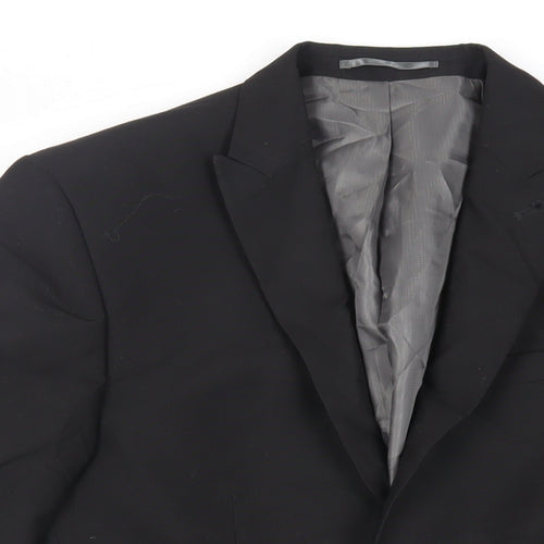 NEXT Mens Black Polyester Jacket Suit Jacket Size 36 Regular