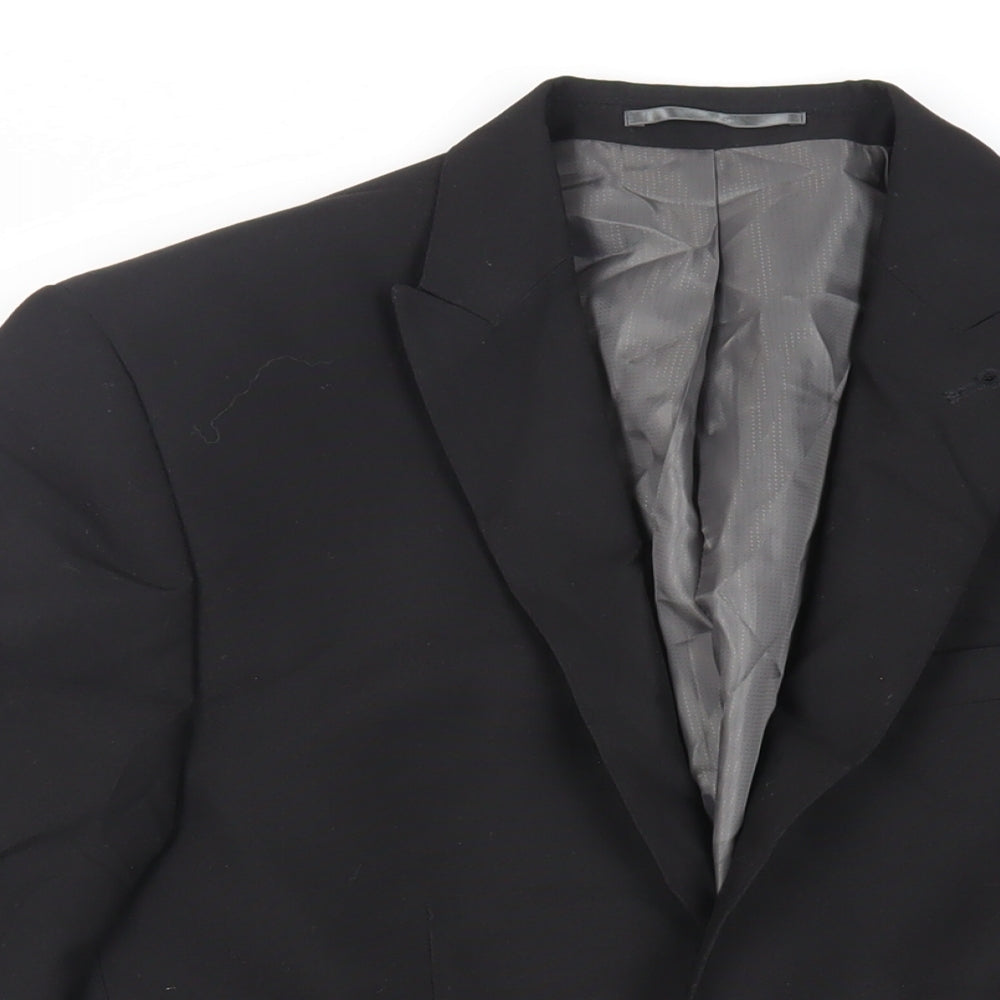 NEXT Mens Black Polyester Jacket Suit Jacket Size 36 Regular