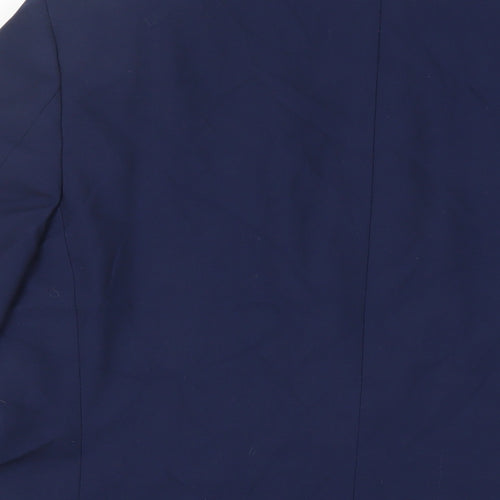 Moss Mens Blue Polyester Jacket Suit Jacket Size 44 Regular