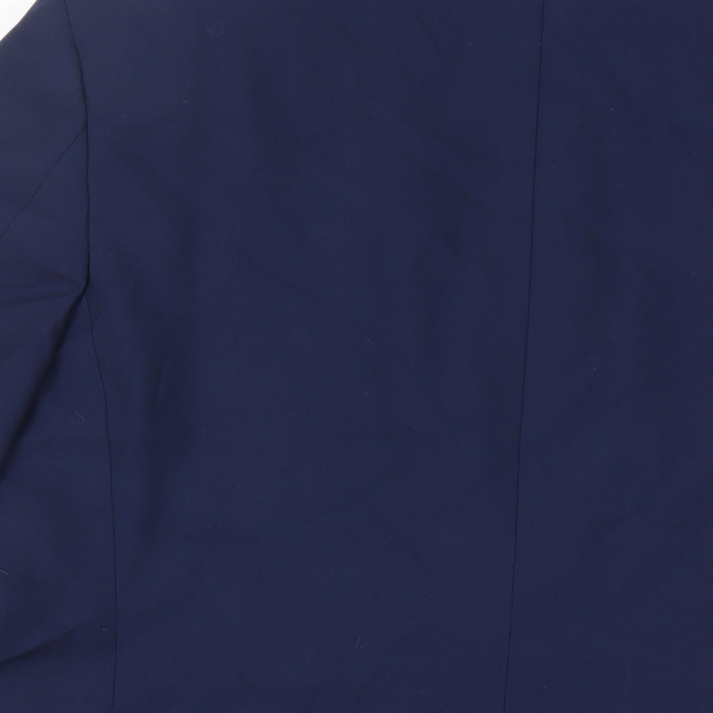 Moss Mens Blue Polyester Jacket Suit Jacket Size 44 Regular