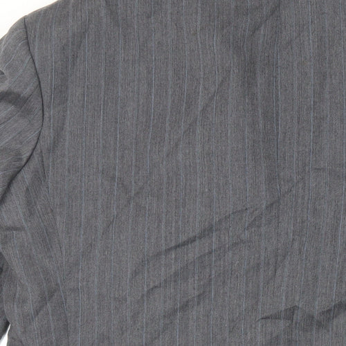Marks and Spencer Mens Grey Striped Polyester Jacket Suit Jacket Size 42 Regular