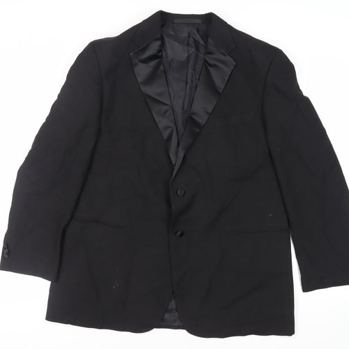 Marks and Spencer Mens Black Polyester Tuxedo Suit Jacket Size 46 Regular