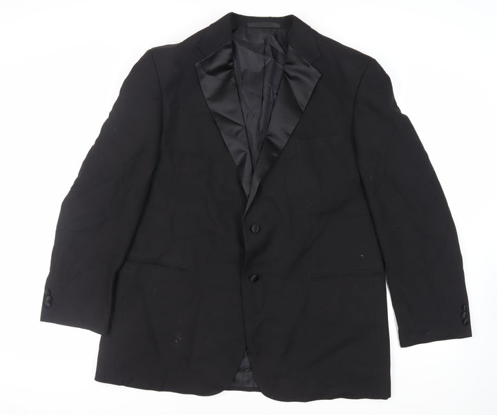 Marks and Spencer Mens Black Polyester Tuxedo Suit Jacket Size 46 Regular