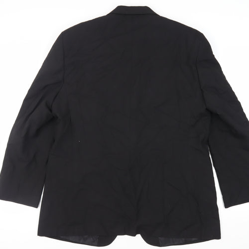 Marks and Spencer Mens Black Polyester Tuxedo Suit Jacket Size 46 Regular