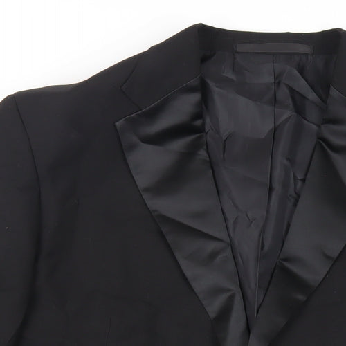 Marks and Spencer Mens Black Polyester Tuxedo Suit Jacket Size 46 Regular