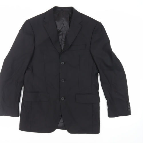 NEXT Mens Black Polyester Jacket Suit Jacket Size 36 Regular