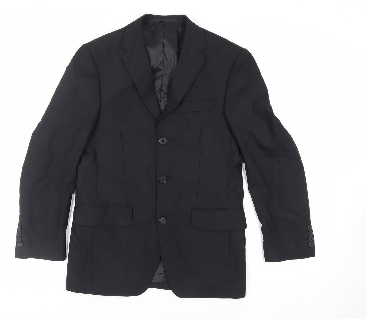 NEXT Mens Black Polyester Jacket Suit Jacket Size 36 Regular