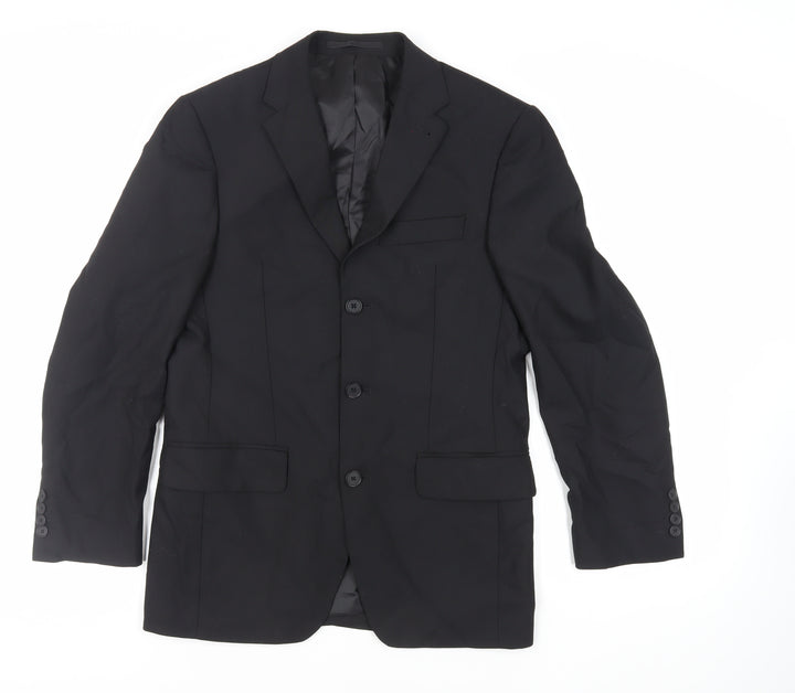NEXT Mens Black Polyester Jacket Suit Jacket Size 36 Regular
