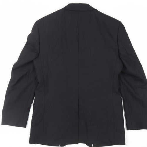 NEXT Mens Black Polyester Jacket Suit Jacket Size 36 Regular
