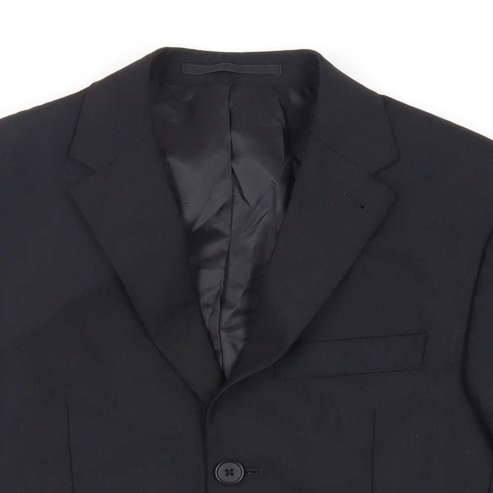 NEXT Mens Black Polyester Jacket Suit Jacket Size 36 Regular