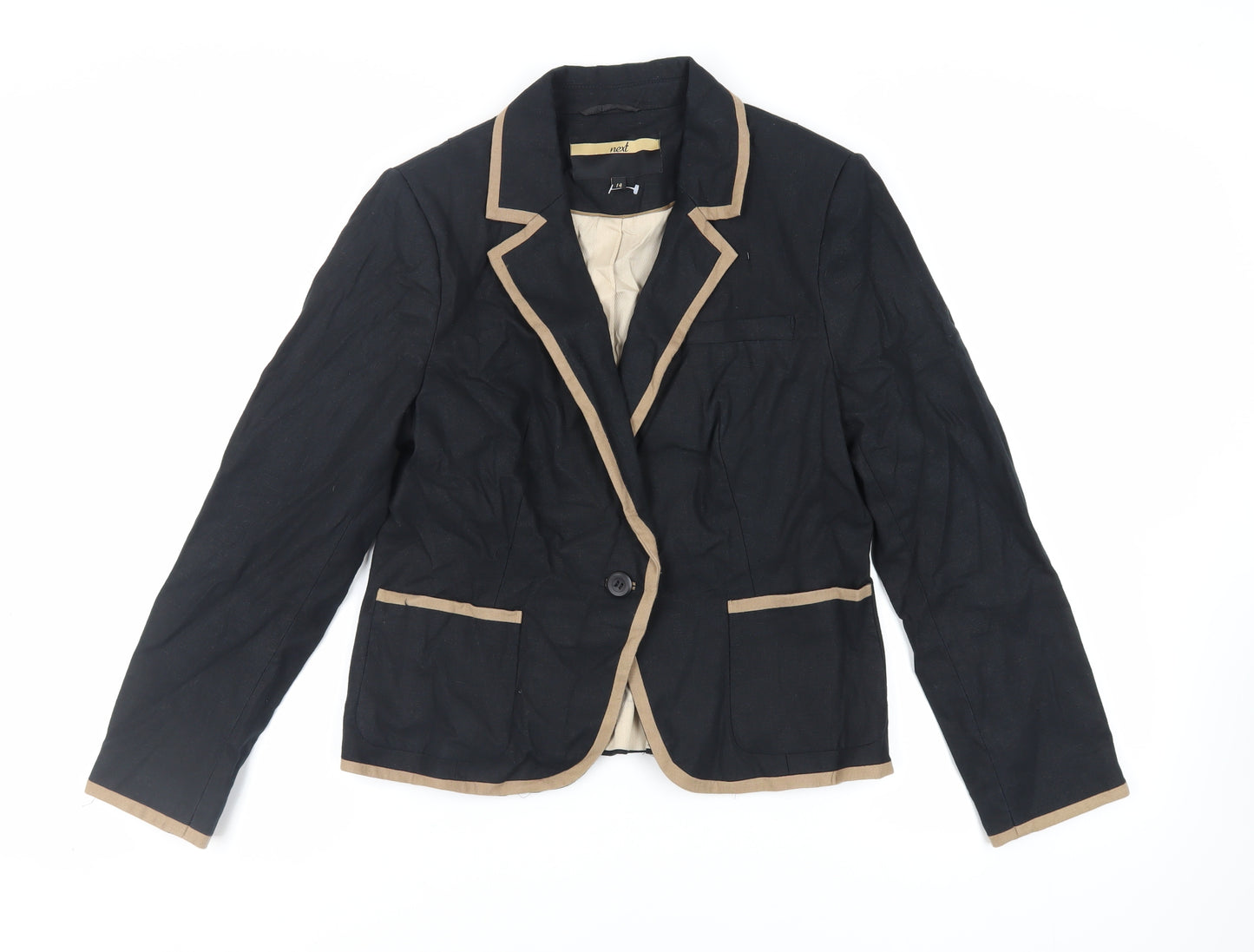 NEXT Womens Black Jacket Blazer Size 14 Button