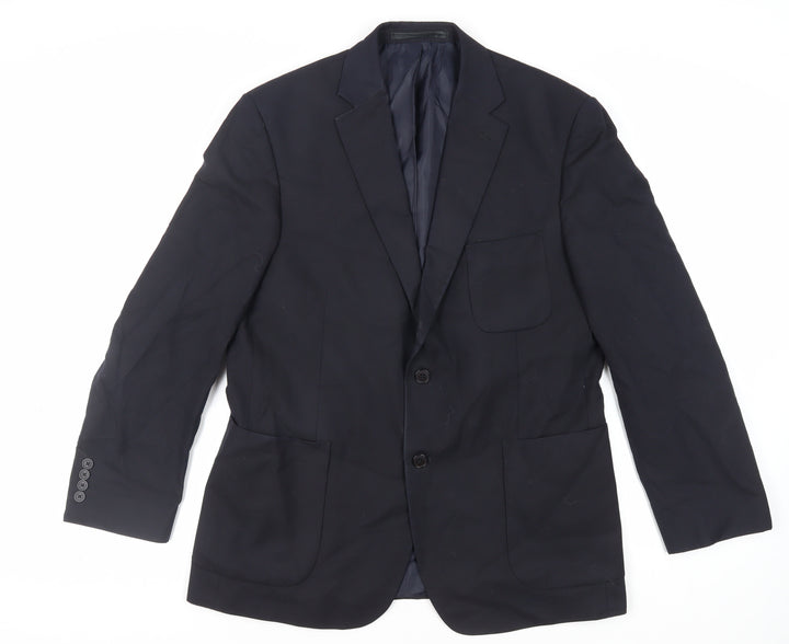 Marks and Spencer Mens Blue Polyester Jacket Suit Jacket Size 42 Regular