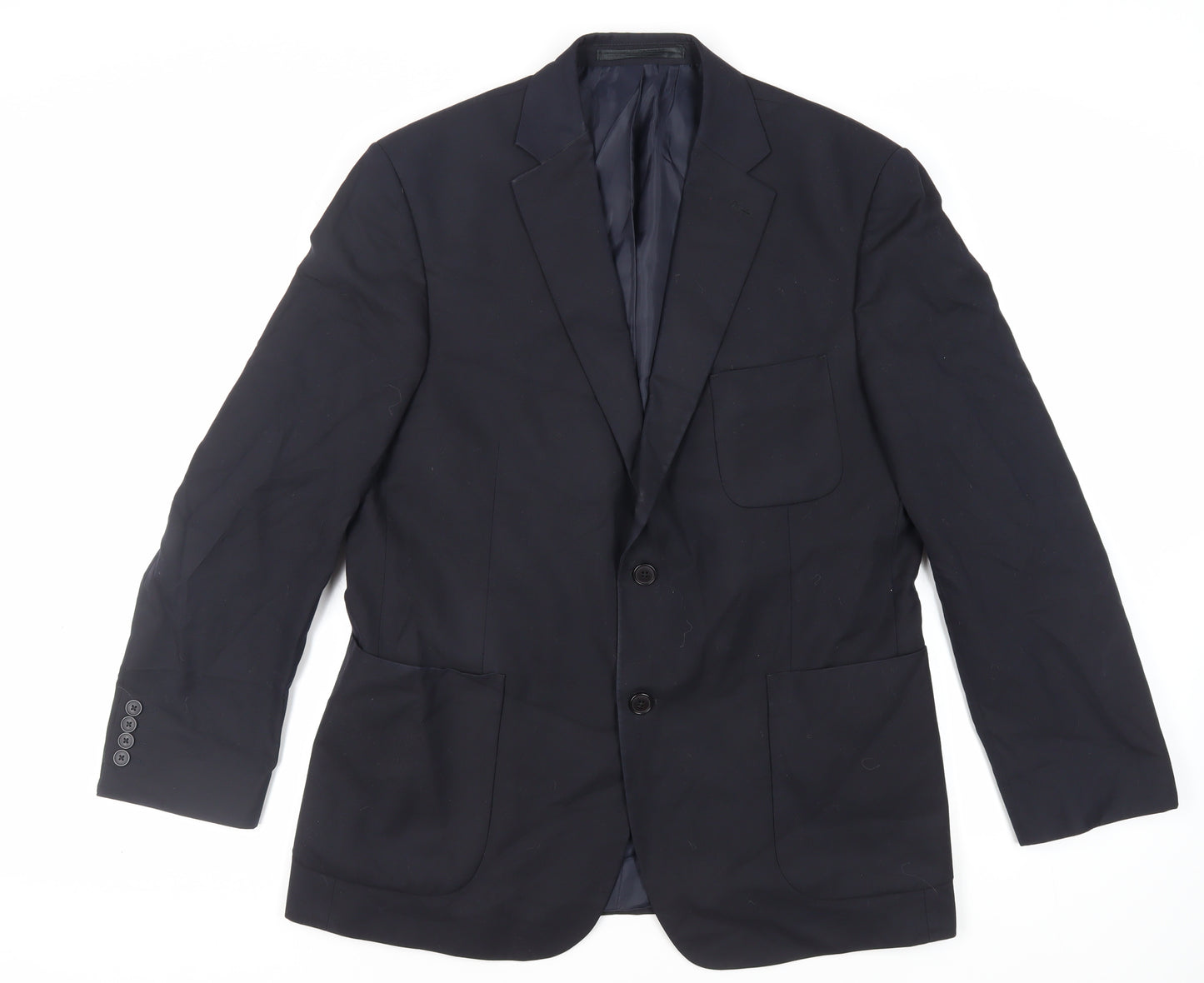 Marks and Spencer Mens Blue Polyester Jacket Suit Jacket Size 42 Regular