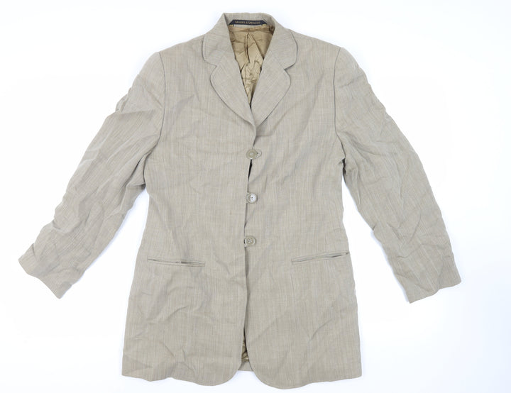 St Michael Womens Green Jacket Blazer Size 14 Button - Vintage