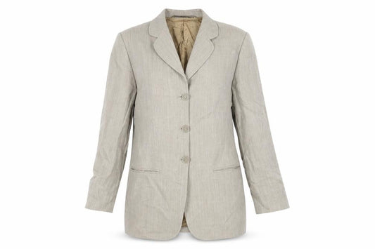 Front view of St Michael women’s green jacket blazer, size UK 14, button - vintage