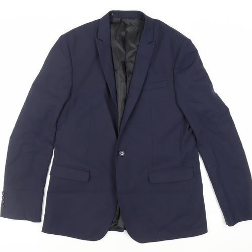 ASOS Mens Blue Polyester Jacket Suit Jacket Size 42 Regular