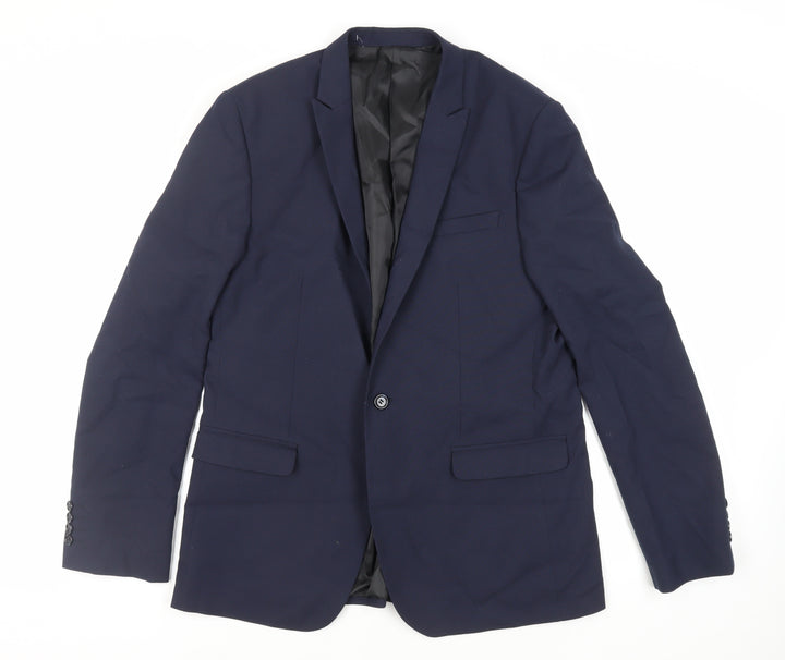ASOS Mens Blue Polyester Jacket Suit Jacket Size 42 Regular