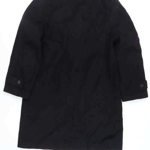 IMC Mens Black Overcoat Coat Size L Button
