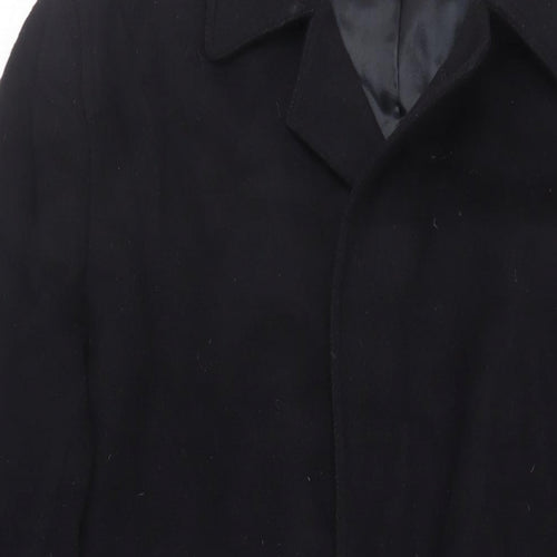 IMC Mens Black Overcoat Coat Size L Button