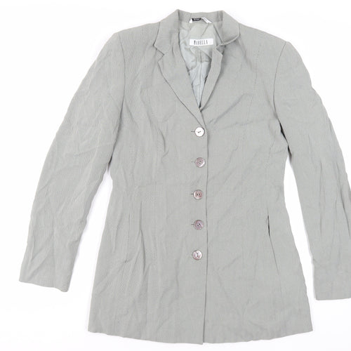 Marella Womens Green Herringbone Jacket Blazer Size 12 Button
