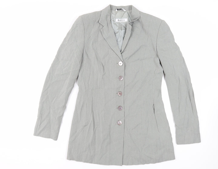 Marella Womens Green Herringbone Jacket Blazer Size 12 Button
