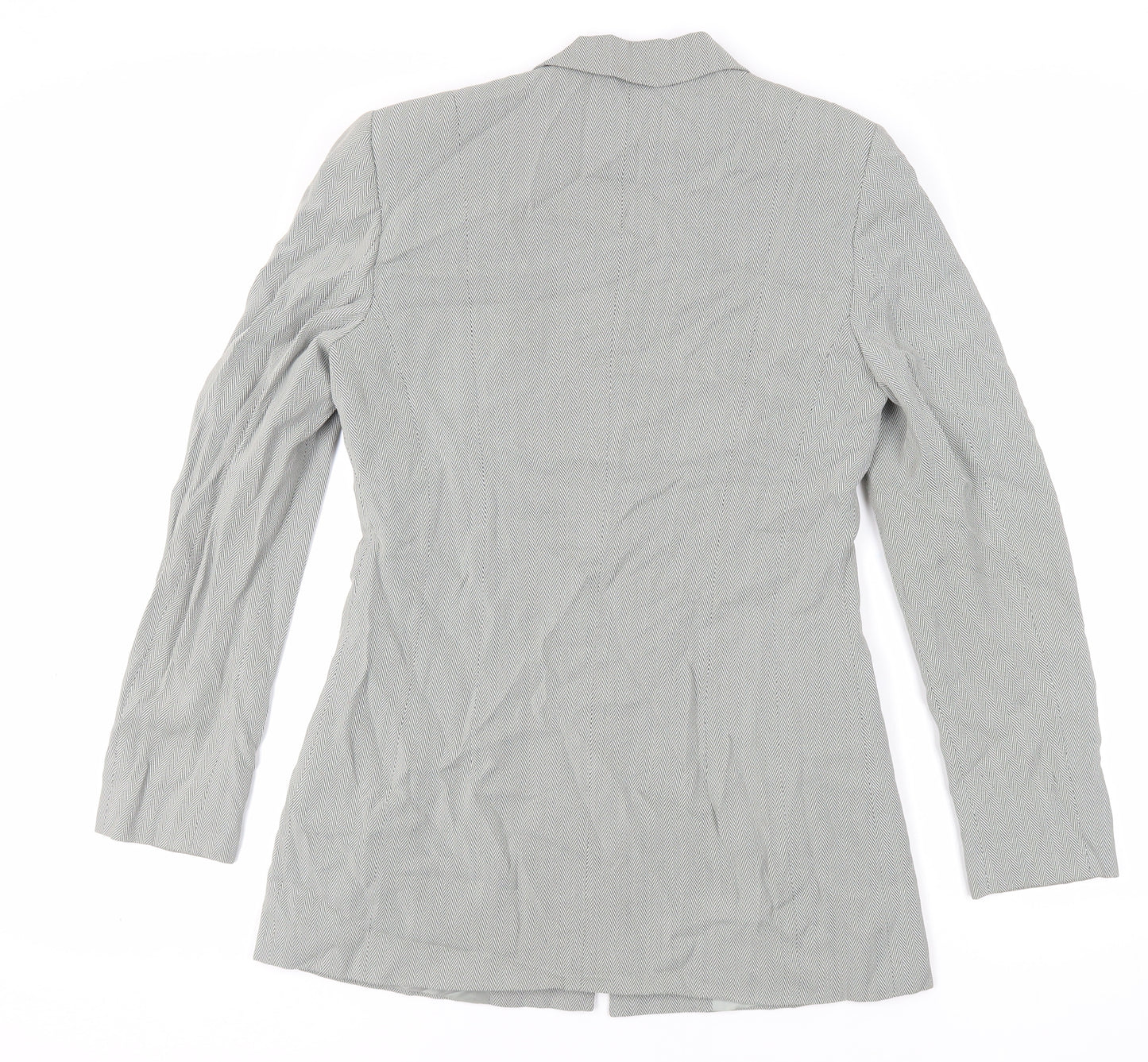 Marella Womens Green Herringbone Jacket Blazer Size 12 Button