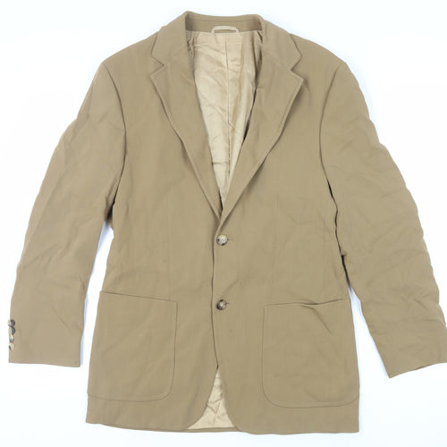 HUGO BOSS Mens Beige Wool Jacket Blazer Size 38 Regular
