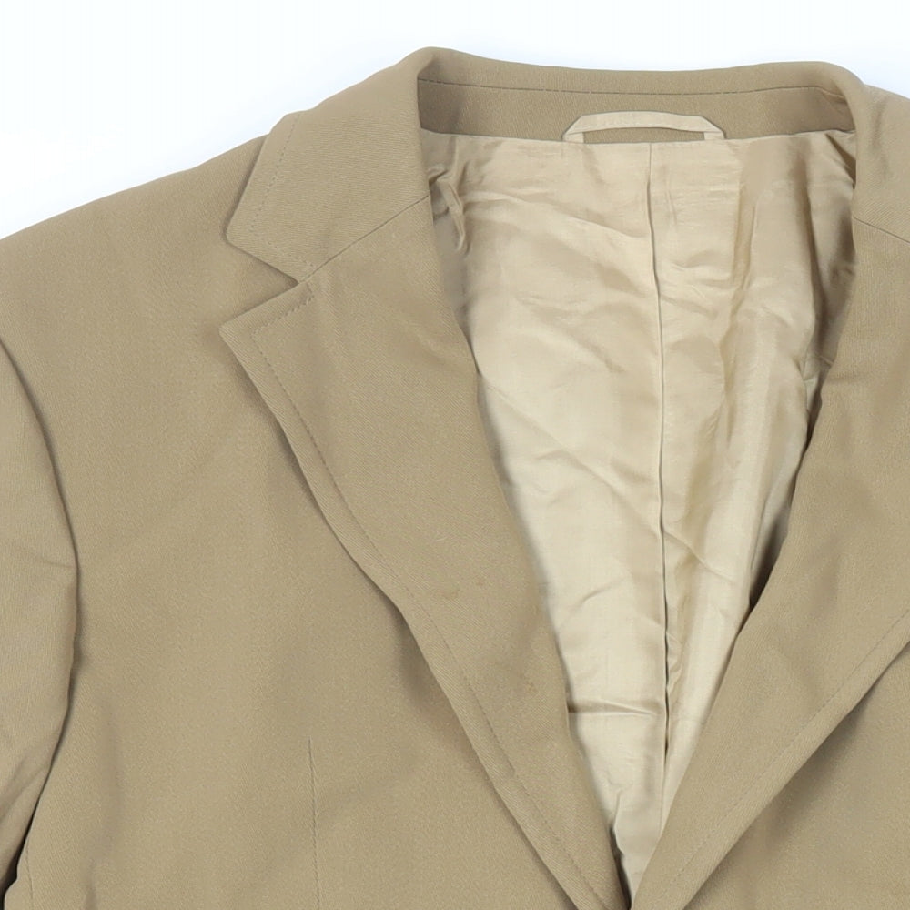 HUGO BOSS Mens Beige Wool Jacket Blazer Size 38 Regular