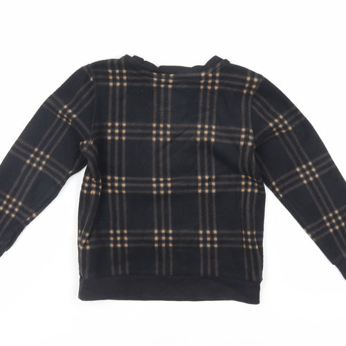 NEXT Boys Black Plaid Polyester Pullover Sweatshirt Size 4 Years Pullover