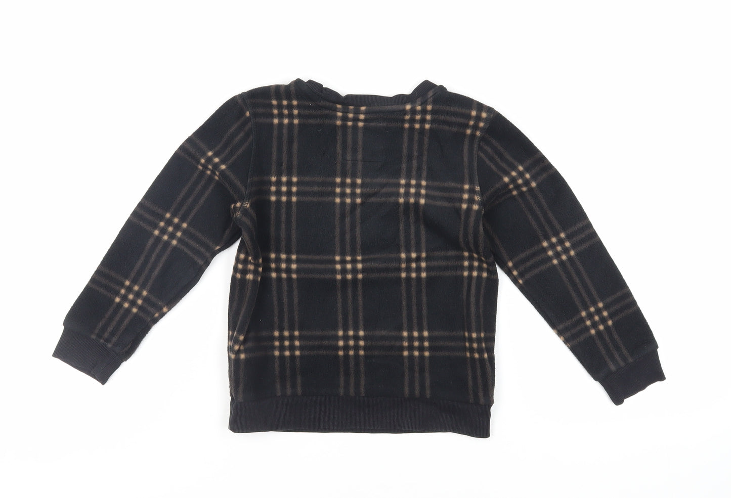 NEXT Boys Black Plaid Polyester Pullover Sweatshirt Size 4 Years Pullover