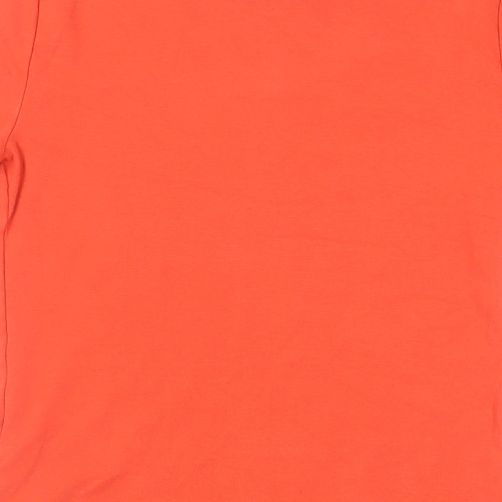 Lauren Ralph Lauren Womens Red Cotton Basic T-Shirt Size S Boat Neck