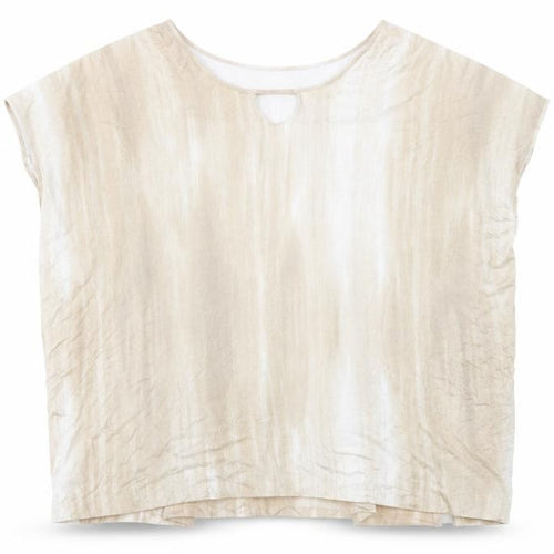 Lisa Rinna Womens Beige Geometric Viscose Tunic Blouse Size M Boat Neck - Neckline Detail