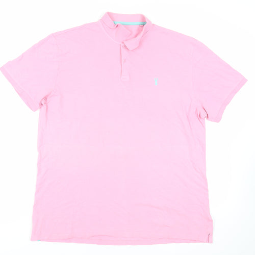 NEXT Mens Pink Cotton Polo Size XL Collared Button