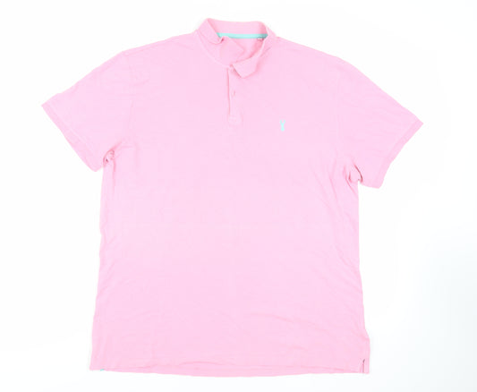 NEXT Mens Pink Cotton Polo Size XL Collared Button