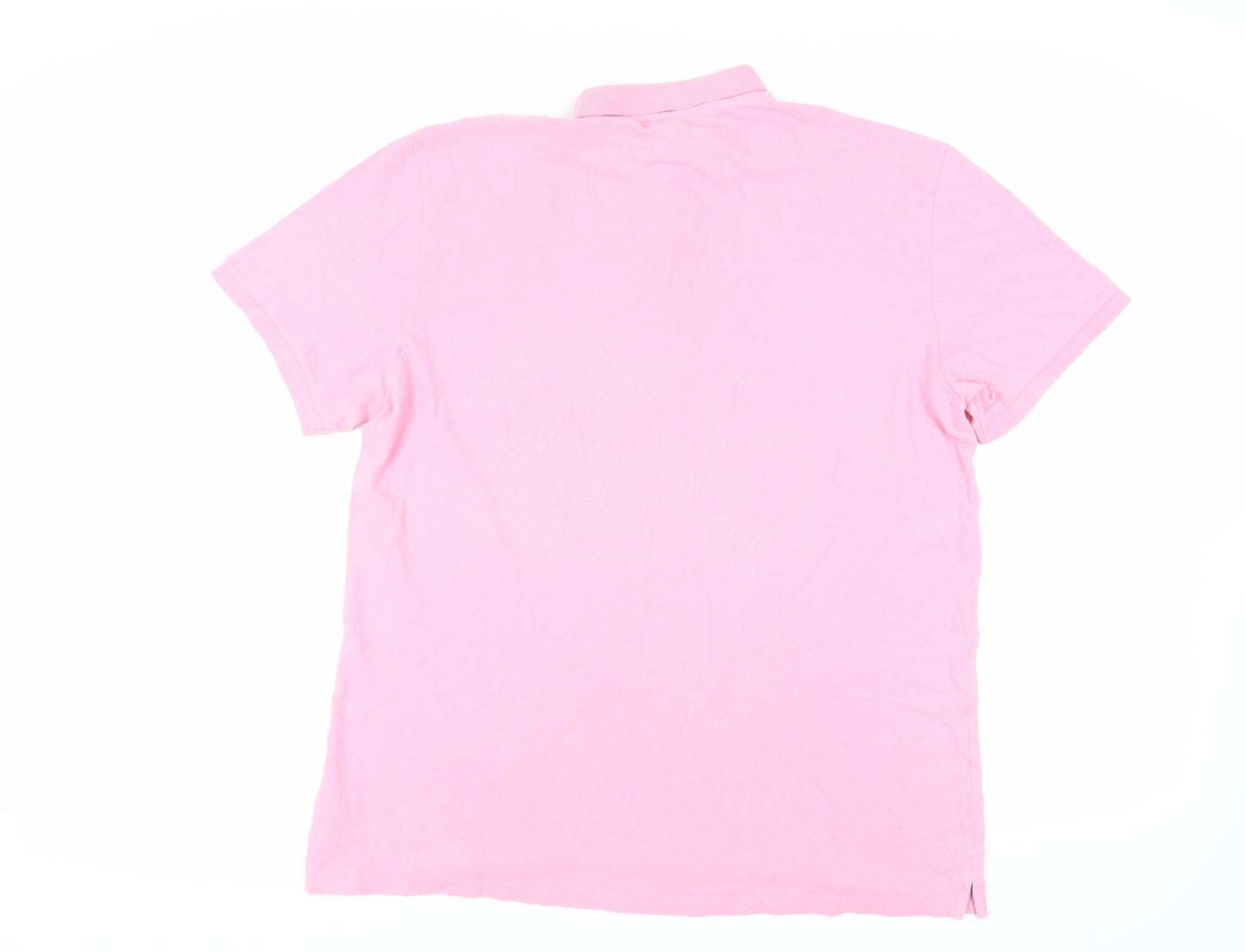 NEXT Mens Pink Cotton Polo Size XL Collared Button