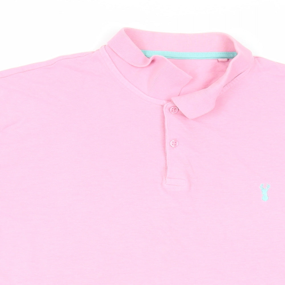 NEXT Mens Pink Cotton Polo Size XL Collared Button