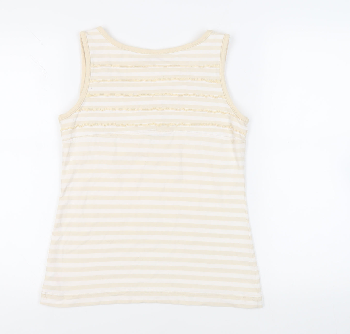 Trespass Womens Beige Striped Cotton Basic Tank Size M Boat Neck