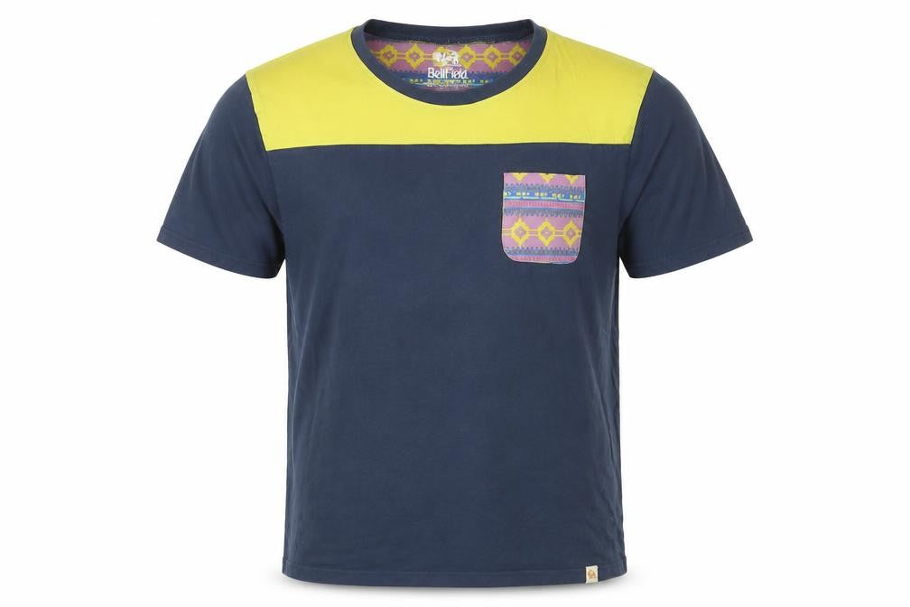 Bellfield Mens Blue Cotton T-Shirt Size XL Crew Neck