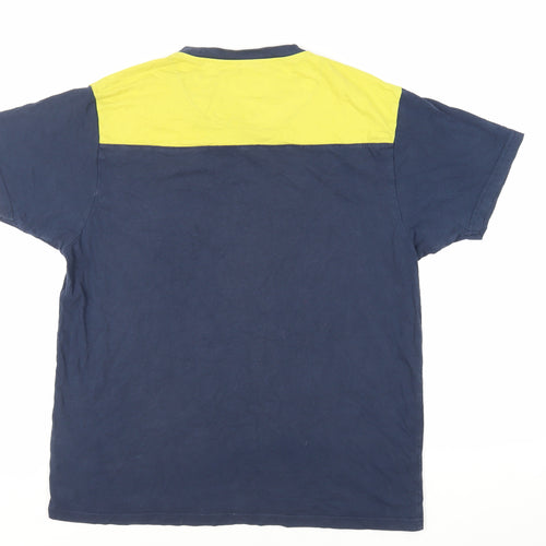 Bellfield Mens Blue Cotton T-Shirt Size XL Crew Neck