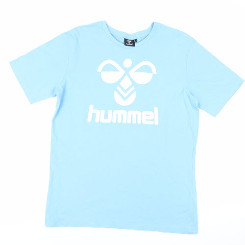 Hummel Mens Blue Cotton T-Shirt Size M Crew Neck