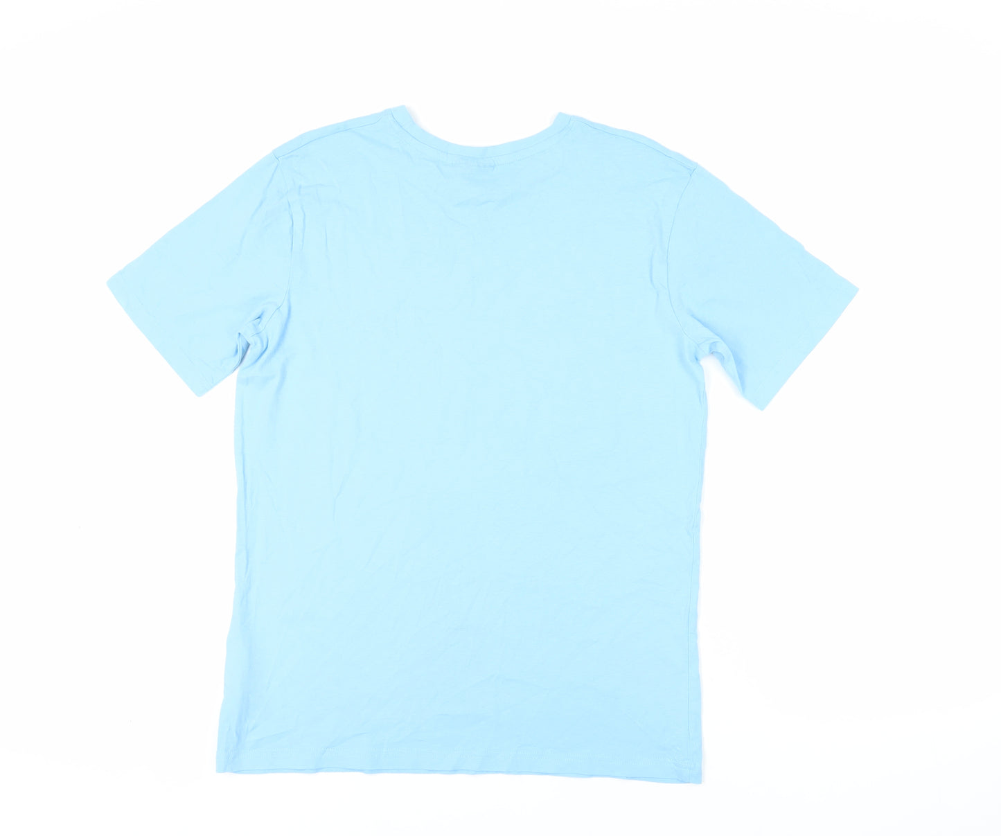 Hummel Mens Blue Cotton T-Shirt Size M Crew Neck
