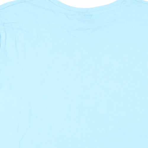 Hummel Mens Blue Cotton T-Shirt Size M Crew Neck