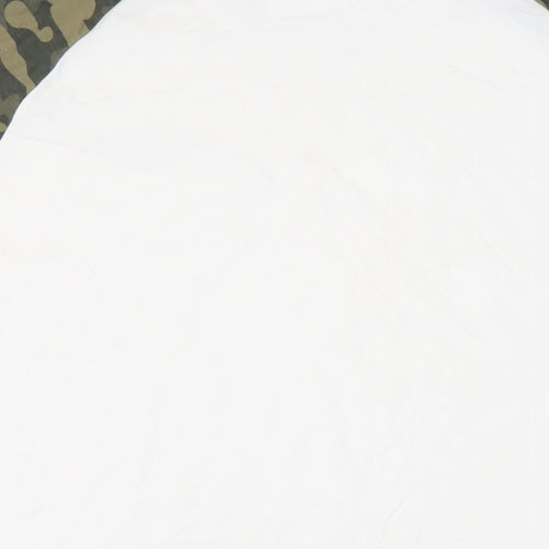 Diesel Mens White Camouflage Cotton T-Shirt Size 2XL Crew Neck